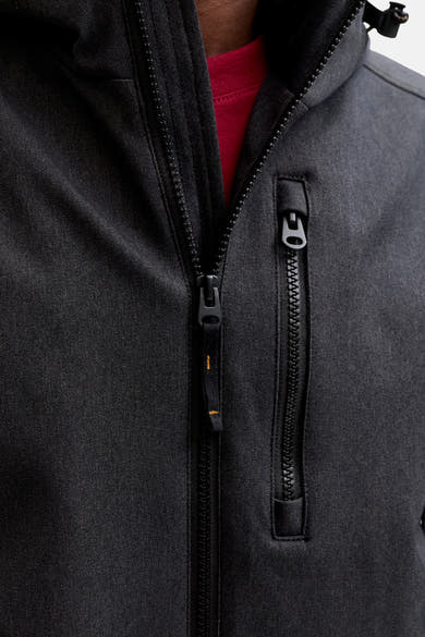 Kort grijs jack van ORIGINALS BY JACK & JONES met ritssluiting en oranje details.