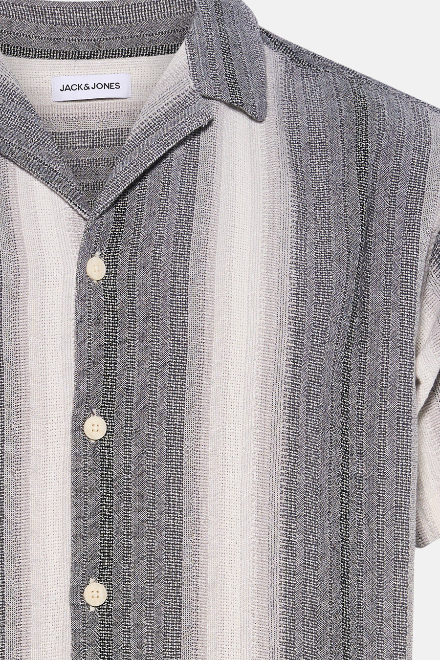 Chemise multicolore de ORIGINALS BY JACK & JONES à rayures verticales dégradées, texture tissée et col ouvert.