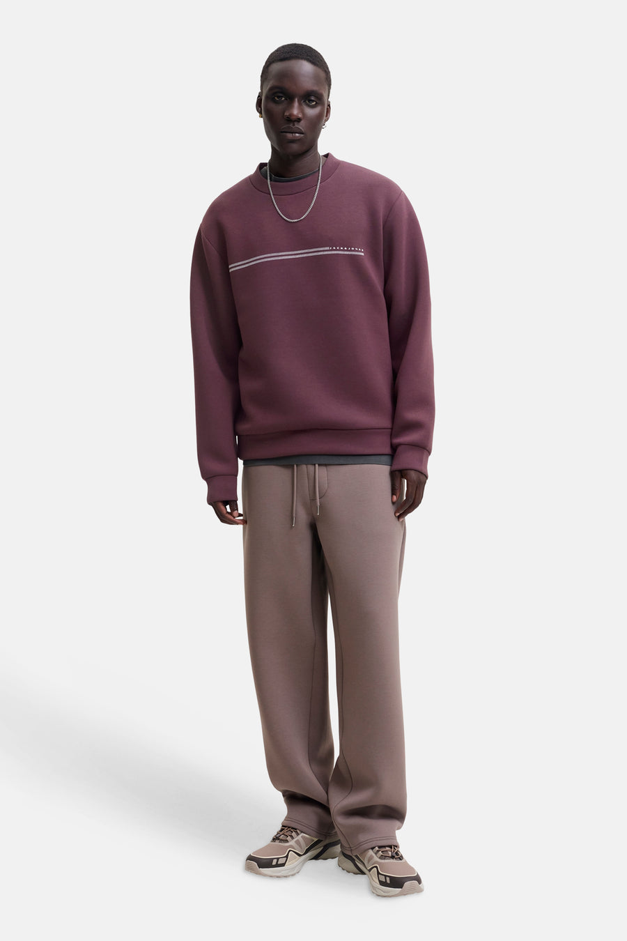 Sweat col rond bordeaux - JACK & JONES
