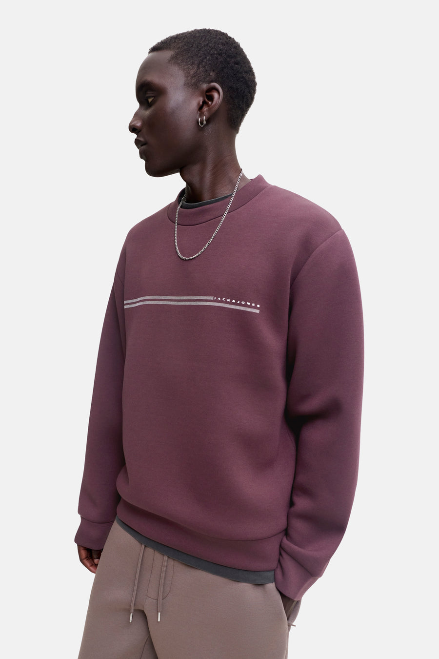 Sweat col rond bordeaux - JACK & JONES