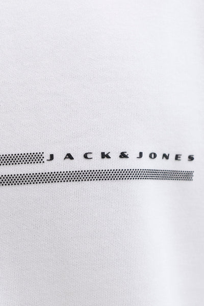 T-shirt à manches courtes blanc de JACK & JONES, avec le logo imprimé à pois.