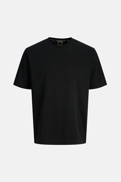 Zwart T-shirt met korte mouwen van JACK & JONES, effen en casual.