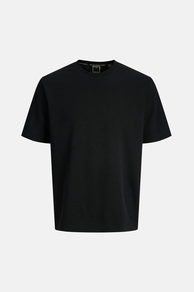 Zwart T-shirt met korte mouwen van JACK & JONES, effen en casual.