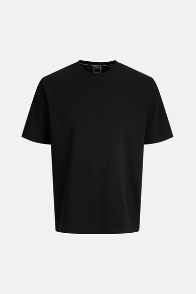Zwart T-shirt met korte mouwen van JACK & JONES, effen en casual.