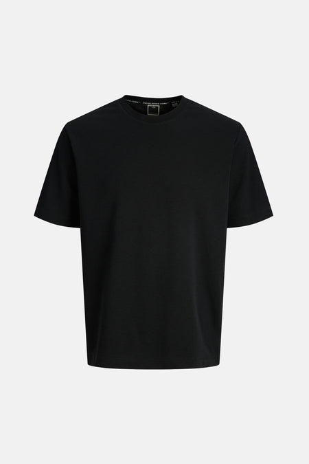 Zwart T-shirt met korte mouwen van JACK & JONES, effen en casual.