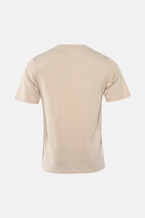 T-shirt beige à manches courtes de ORIGINALS BY JACK & JONES, uni, vue arrière sur fond clair.