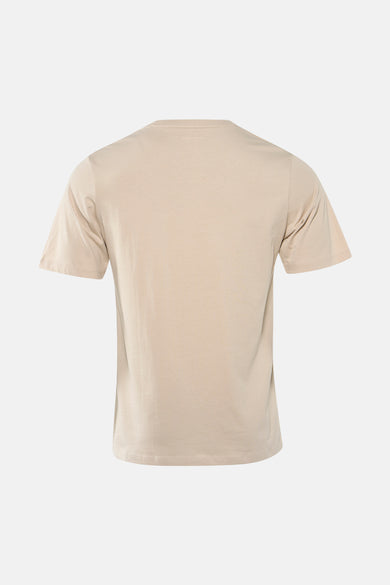 T-shirt beige à manches courtes de ORIGINALS BY JACK & JONES, uni, vue arrière sur fond clair.