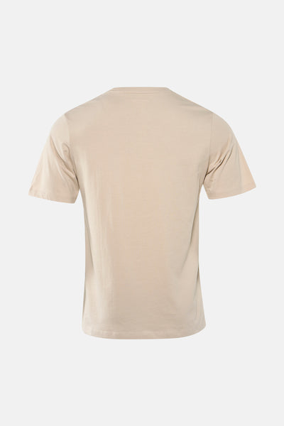 T-shirt beige à manches courtes de ORIGINALS BY JACK & JONES, uni, vue arrière sur fond clair.