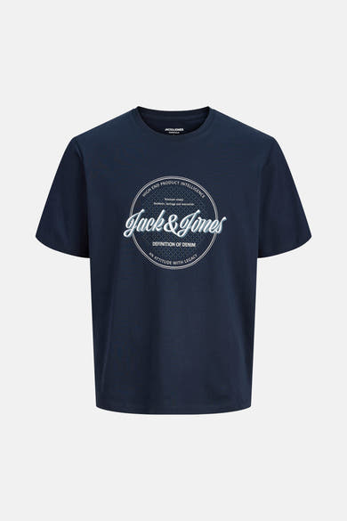 Blauw T-shirt met korte mouwen van ORIGINALS BY JACK & JONES met grafische print op de voorkant.