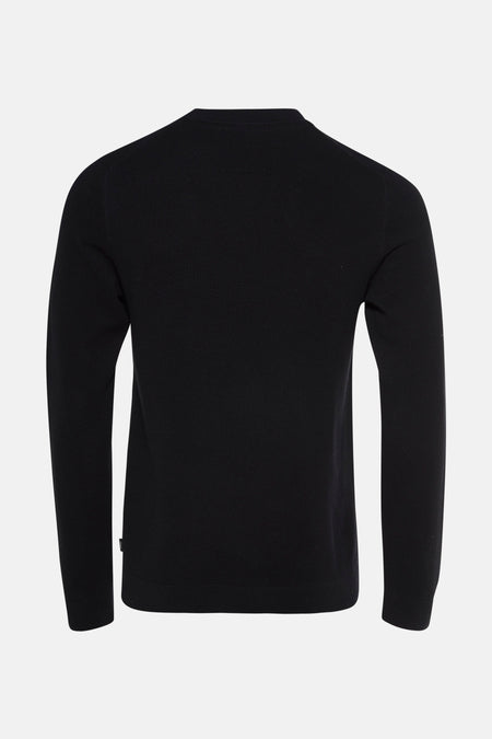 Zwarte rondehals trui van PREMIUM by JACK & JONES, met een subtiele gebreide textuur.