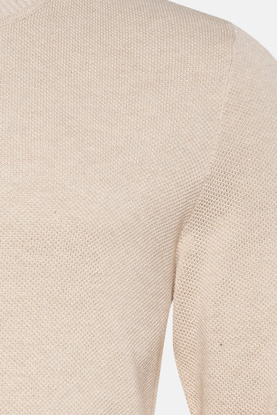 Pull met ronde hals - Beige