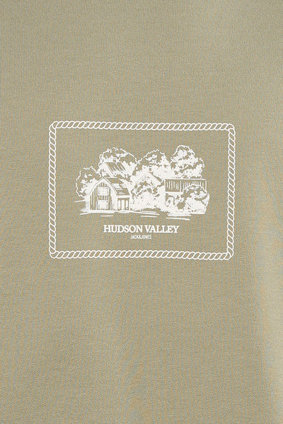 Groen T-shirt met korte mouwen van ORIGINALS BY JACK & JONES, met hutprint en belettering.