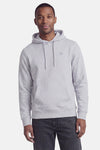 Sweat à capuche gris chiné de PREMIUM by JACK & JONES avec un logo rond sur la poitrine, un cordon de serrage et une poche kangourou.