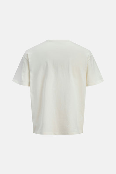 T-shirt à manches courtes écru par ORIGINALS BY JACK & JONES, coupe décontractée et vue de dos.