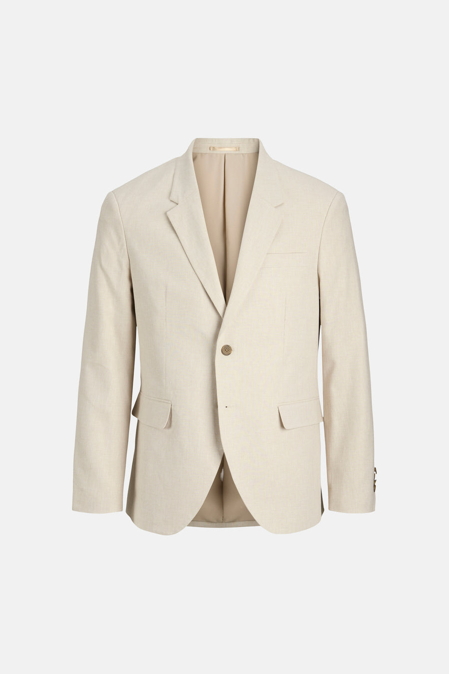 Ecru blazer van PREMIUM by JACK & JONES in getextureerde stof, met twee knopen en klepzakken.