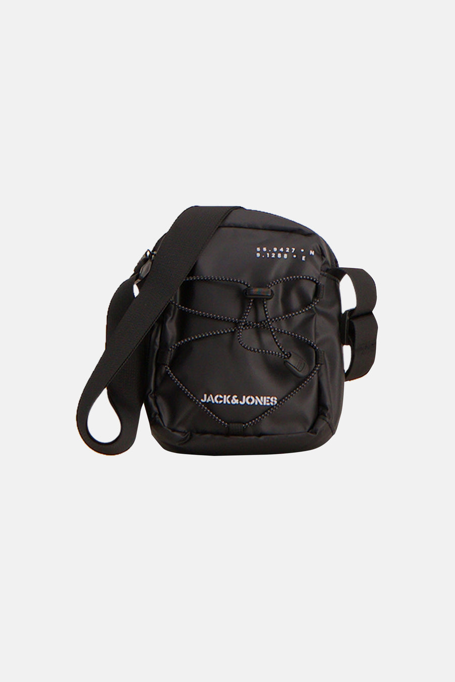 Sac à bandoulière noir de ACCESSORIES BY JACK & JONES, avec cordon de serrage et bandoulière réglable.