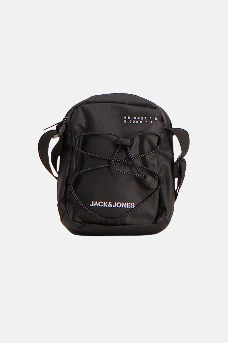 Sac à bandoulière noir de ACCESSORIES BY JACK & JONES, avec cordon décoratif à l'avant.