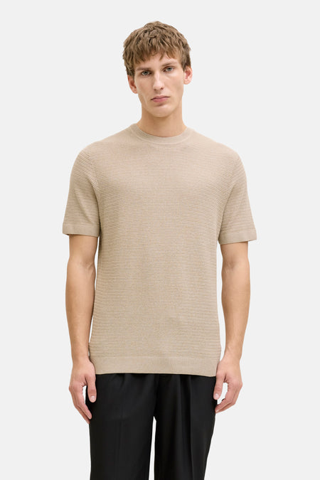 Pull à col rond - beige