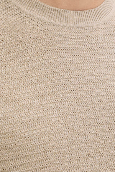 Pull à col rond - beige