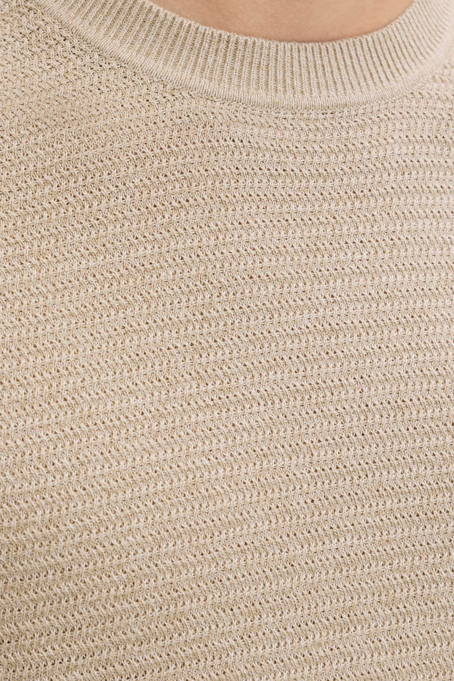 Pull à col rond - beige