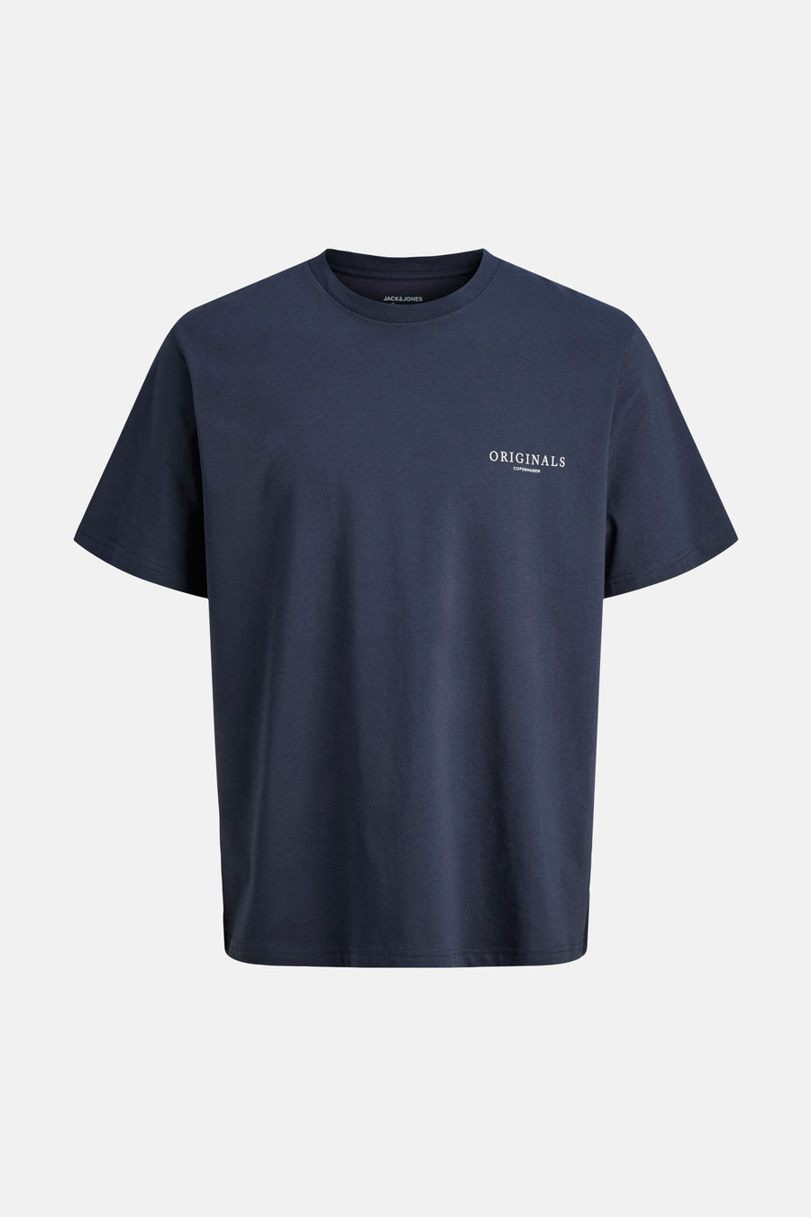 Blauw T-shirt met korte mouwen van ORIGINALS BY JACK & JONES, met een witte decoratieve print.