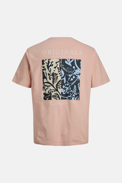 Oranje T-shirt met korte mouwen van ORIGINALS BY JACK & JONES met grafische print op de rug.