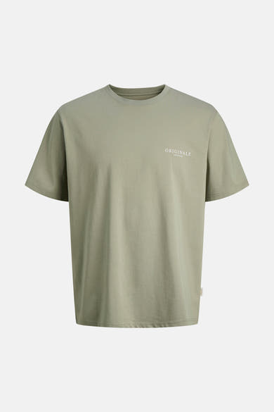 Groen T-shirt met korte mouwen, van ORIGINALS BY JACK & JONES, met discreet logo op de borst.