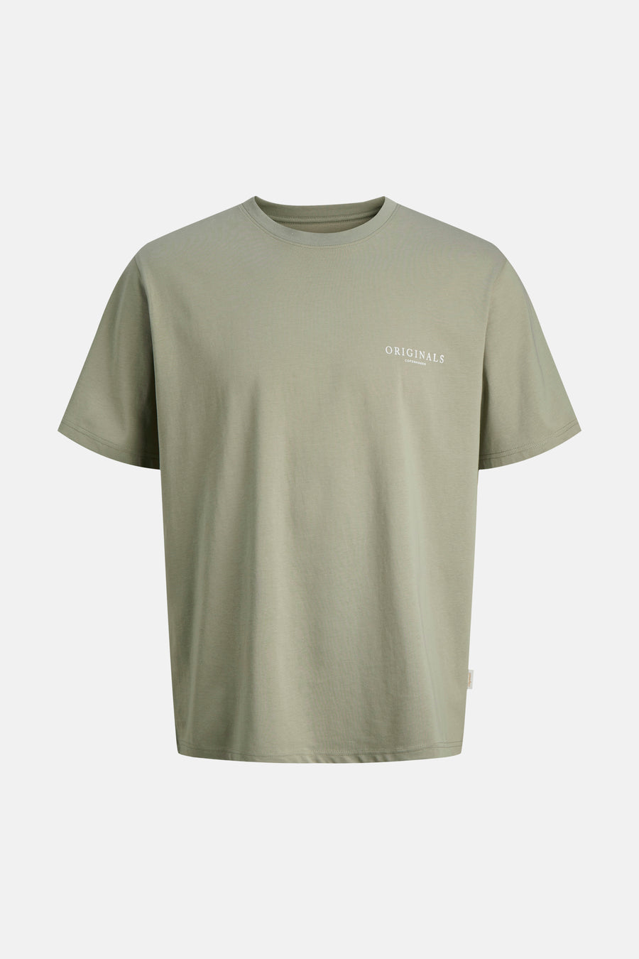 Groen T-shirt met korte mouwen, van ORIGINALS BY JACK & JONES, met discreet logo op de borst.