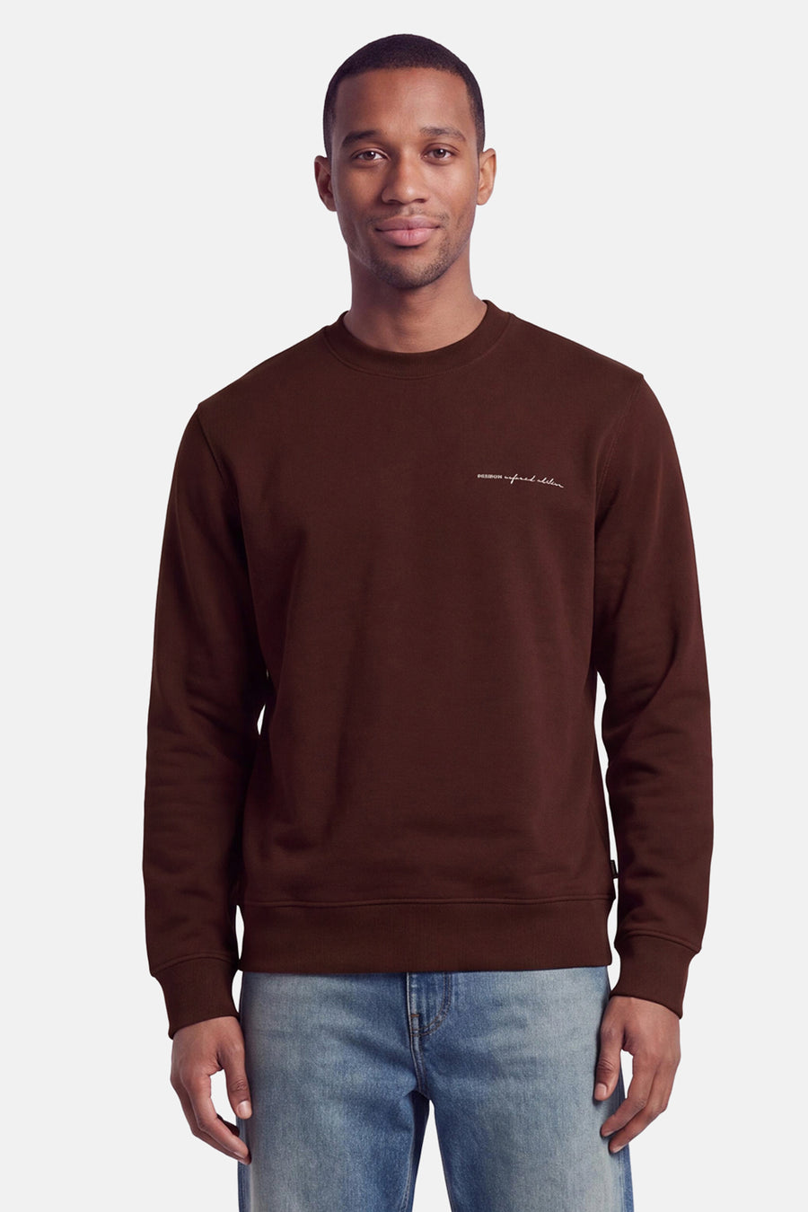 Sweat col O - brun