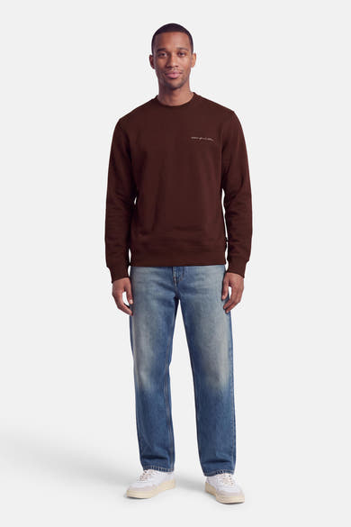 Sweat col O - brun