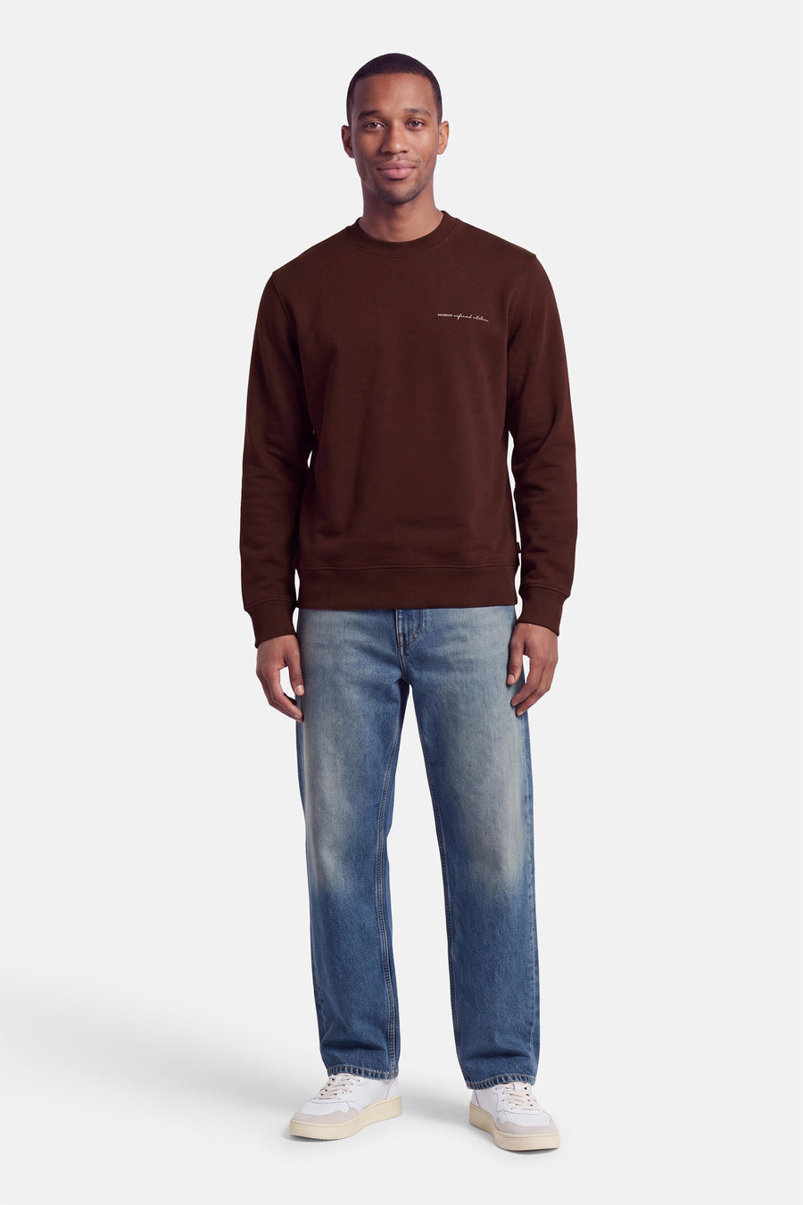 Sweat col O - brun