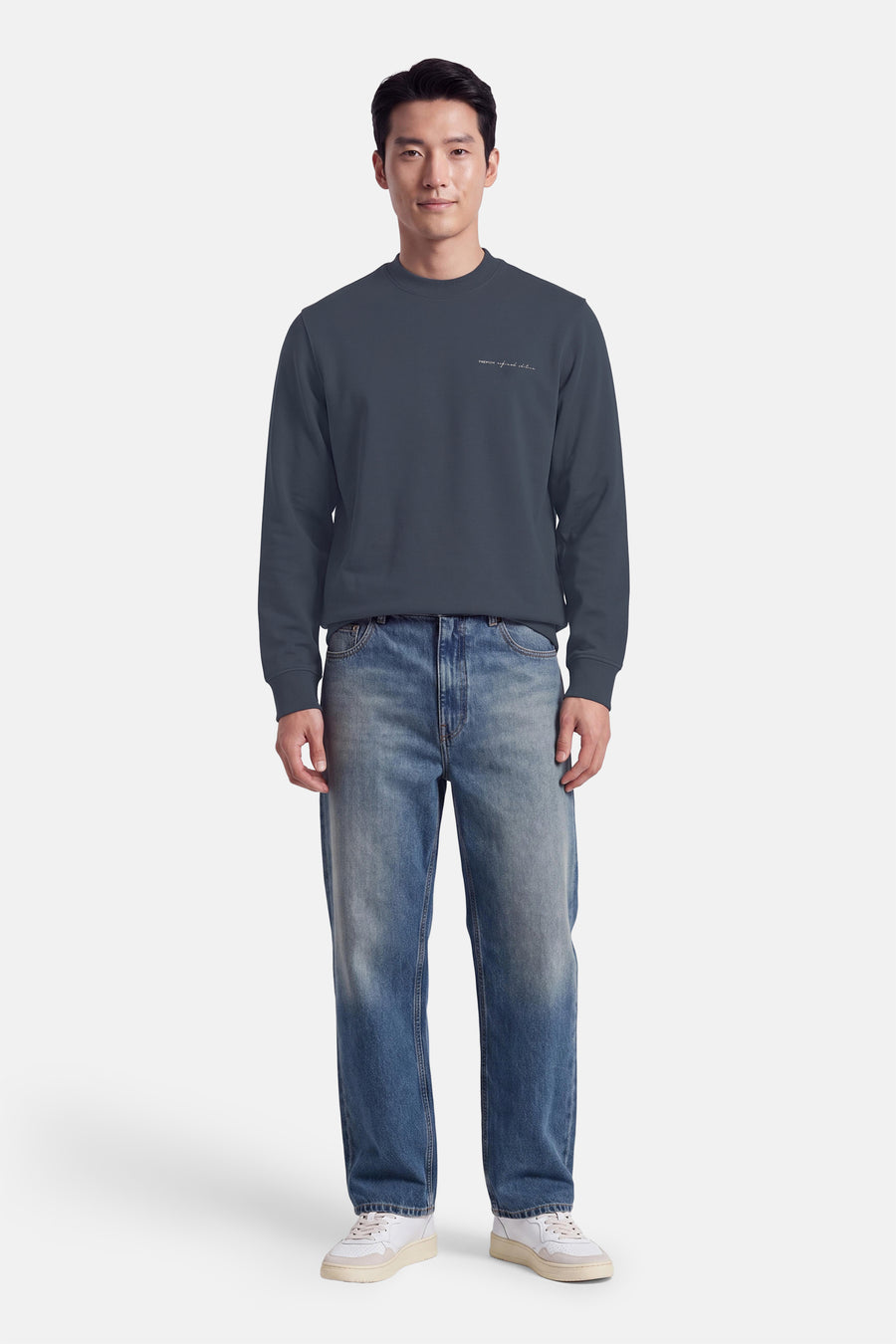 Sweat col O - bleu