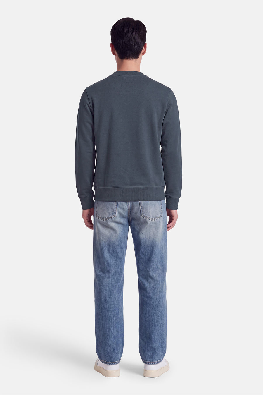 Sweat col O - bleu