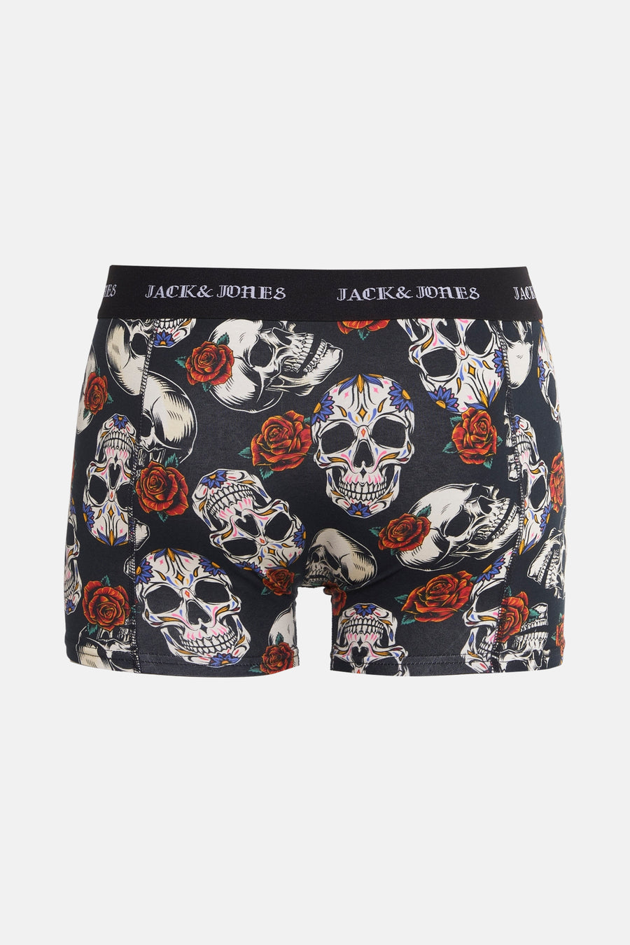 Multikleuren boxershort van ACCESSORIES BY JACK & JONES, met schedel- en rozenpatroon.