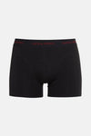 Zwarte boxer van ACCESSORIES BY JACK & JONES met zichtbare elastische tailleband met de merknaam in het rood.