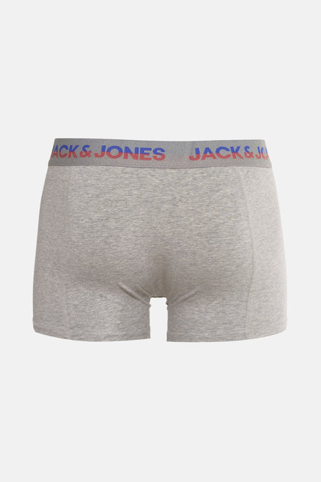 Grijze katoenen boxer van ACCESSORIES BY JACK & JONES met elastische tailleband met logo.