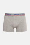Grijze katoenen boxer van ACCESSORIES BY JACK & JONES met elastische tailleband met logo.