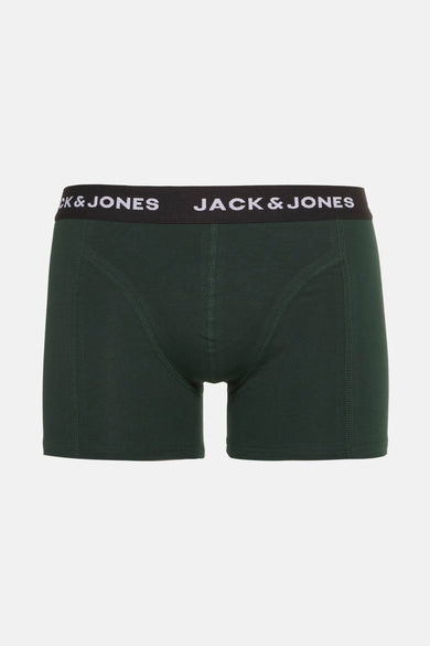Groene boxer van ACCESSORIES BY JACK & JONES, met een zwarte elastische tailleband met het merklogo.