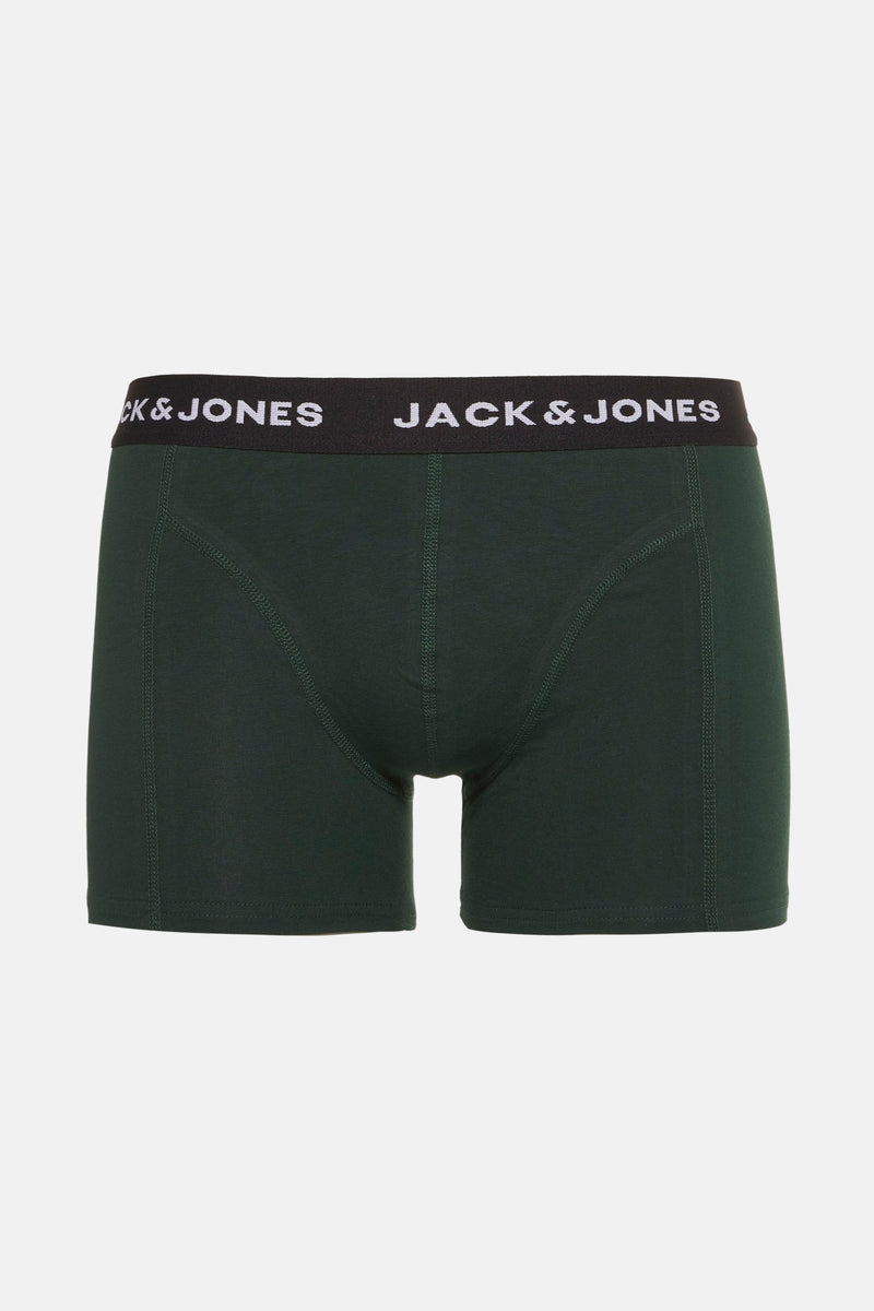 Groene boxer van ACCESSORIES BY JACK & JONES, met een zwarte elastische tailleband met het merklogo.