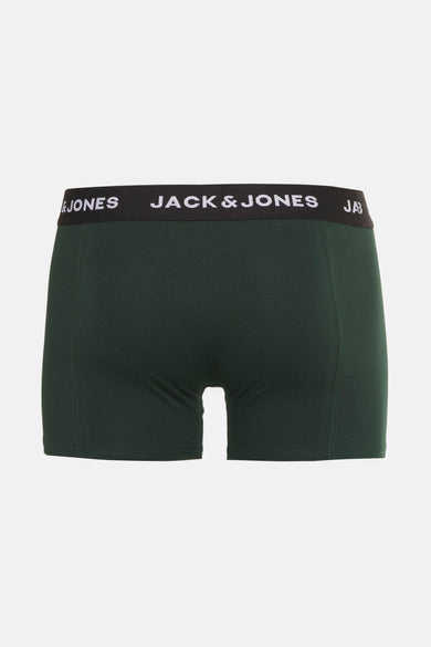 Boxer vert par ACCESSORIES BY JACK & JONES, avec une ceinture élastique noire portant le logo de la marque.