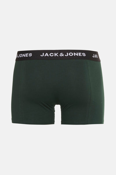 Boxer vert par ACCESSORIES BY JACK & JONES, avec une ceinture élastique noire portant le logo de la marque.