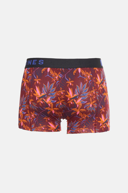 Boxer bordeaux par ACCESSORIES BY JACK & JONES avec motif floral coloré.