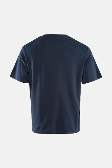 T-shirt bleu à manches courtes de JACK & JONES, vue de dos, sur fond uni.