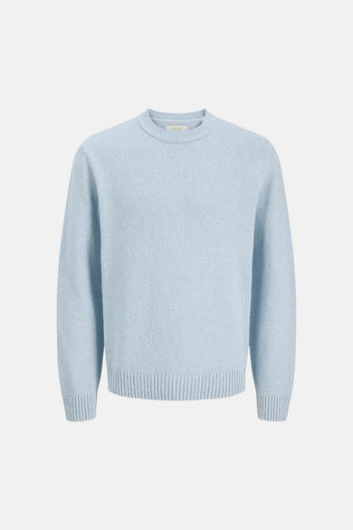 Ronde hals trui blauw van ORIGINALS BY JACK & JONES in een getextureerde breisel.
