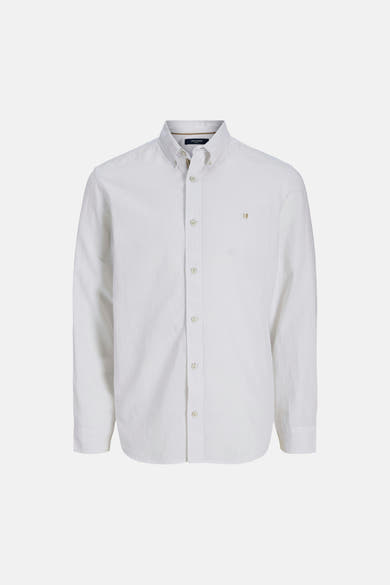 Wit overhemd met lange mouwen van PREMIUM by JACK & JONES, met knopen en discreet logo.