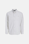 Wit overhemd met lange mouwen van PREMIUM by JACK & JONES, met knopen en discreet logo.