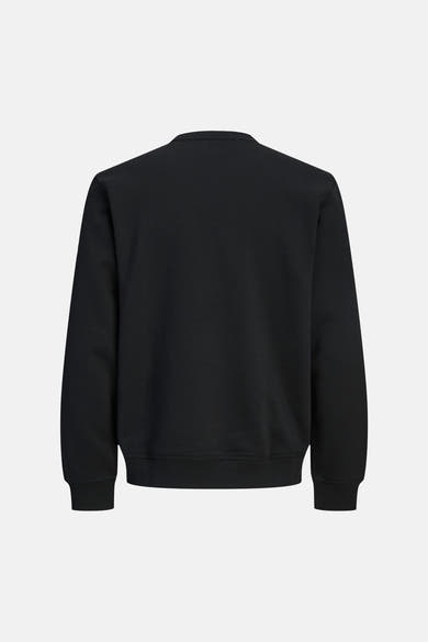 Zwarte sweater van JACK & JONES, achterkant, met ronde hals en lange mouwen.