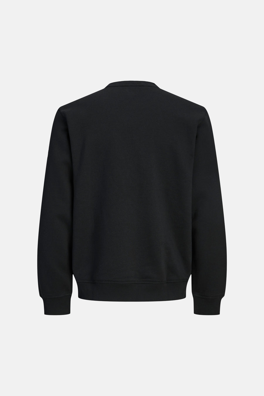 Zwarte sweater van JACK & JONES, achterkant, met ronde hals en lange mouwen.