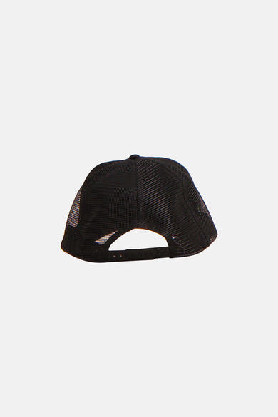 Zwarte pet van ACCESSORIES BY JACK & JONES, achterkant met verstelbare sluiting.