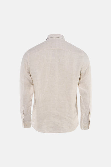 Chemise écru à manches longues de PREMIUM by JACK & JONES, en lin, vue de dos.